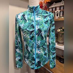 TOMMY BAHAMA AZURE FLORAL Long Sleeve Full Zip Golf Jacket Small